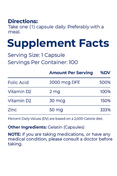 100 Capsules - Folsac Climax Enhancer Supplements