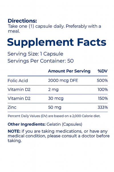 50 Capsules - Folsac Climax Enhancer Supplements